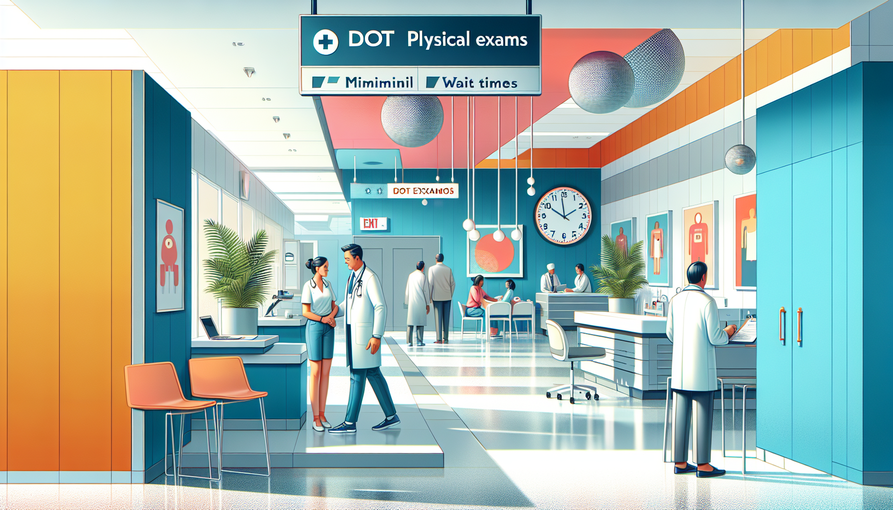 A depiction of a convenient DOT physical exam process.