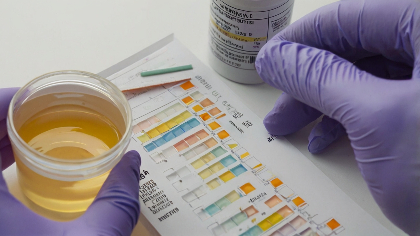 What Happens If You Fail A DOT Drug Test. A doctor doing a DOT drug test on urine.