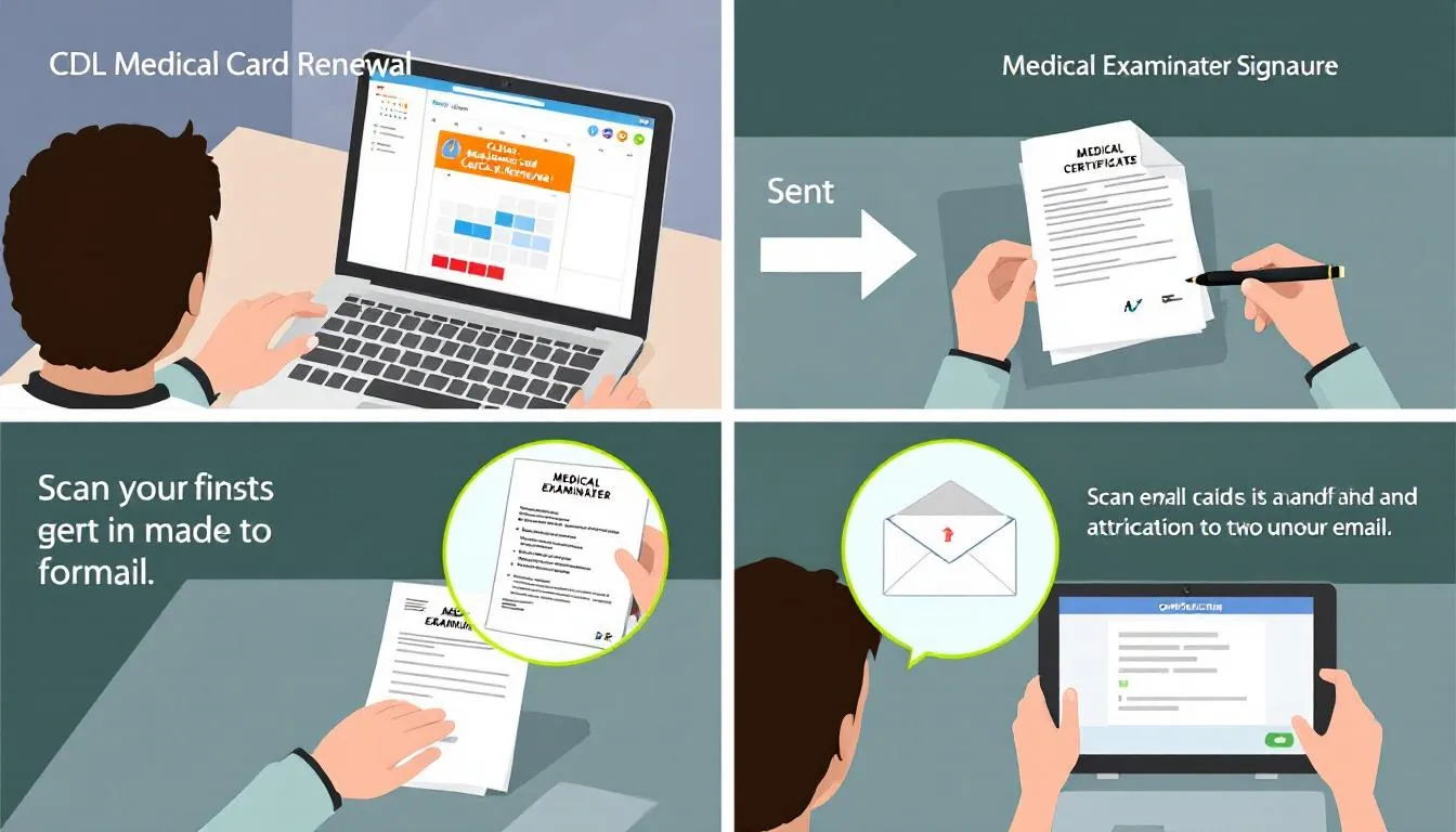 A calendar reminder for the renewal of a CDL medical card.
